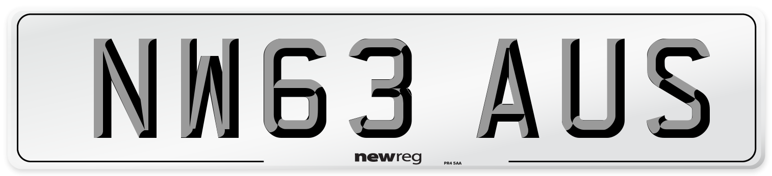 NW63 AUS Number Plate from New Reg
